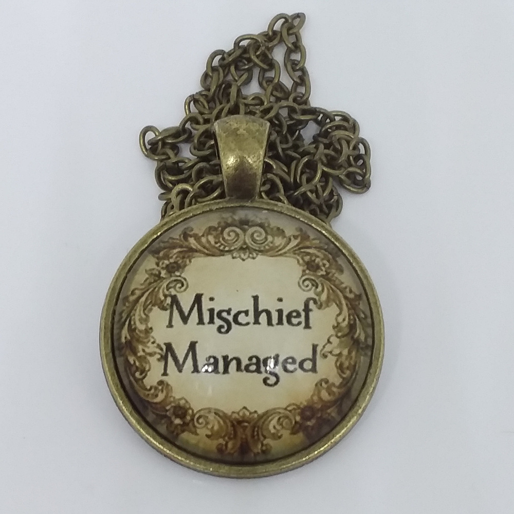 Mischief Managed Glass Cabochon Necklace - Picture 1 of 4